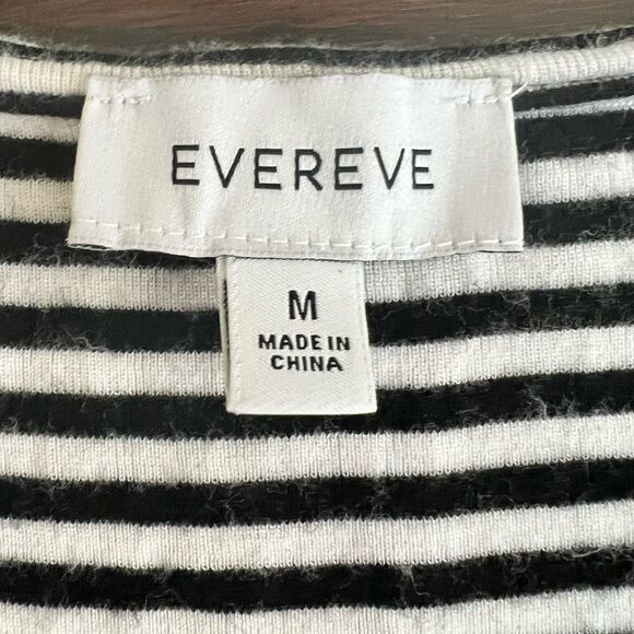 Evereve Women's Laney Stripe Mix Tank Black White Size Medium - Picture 2 of 6